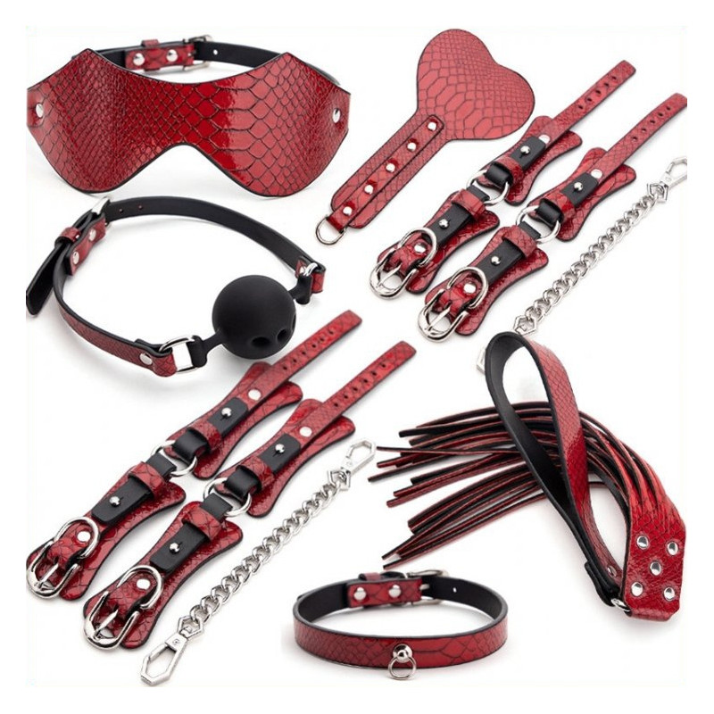 Generique Kit BDSM 7 Pièces Caïman Rouge